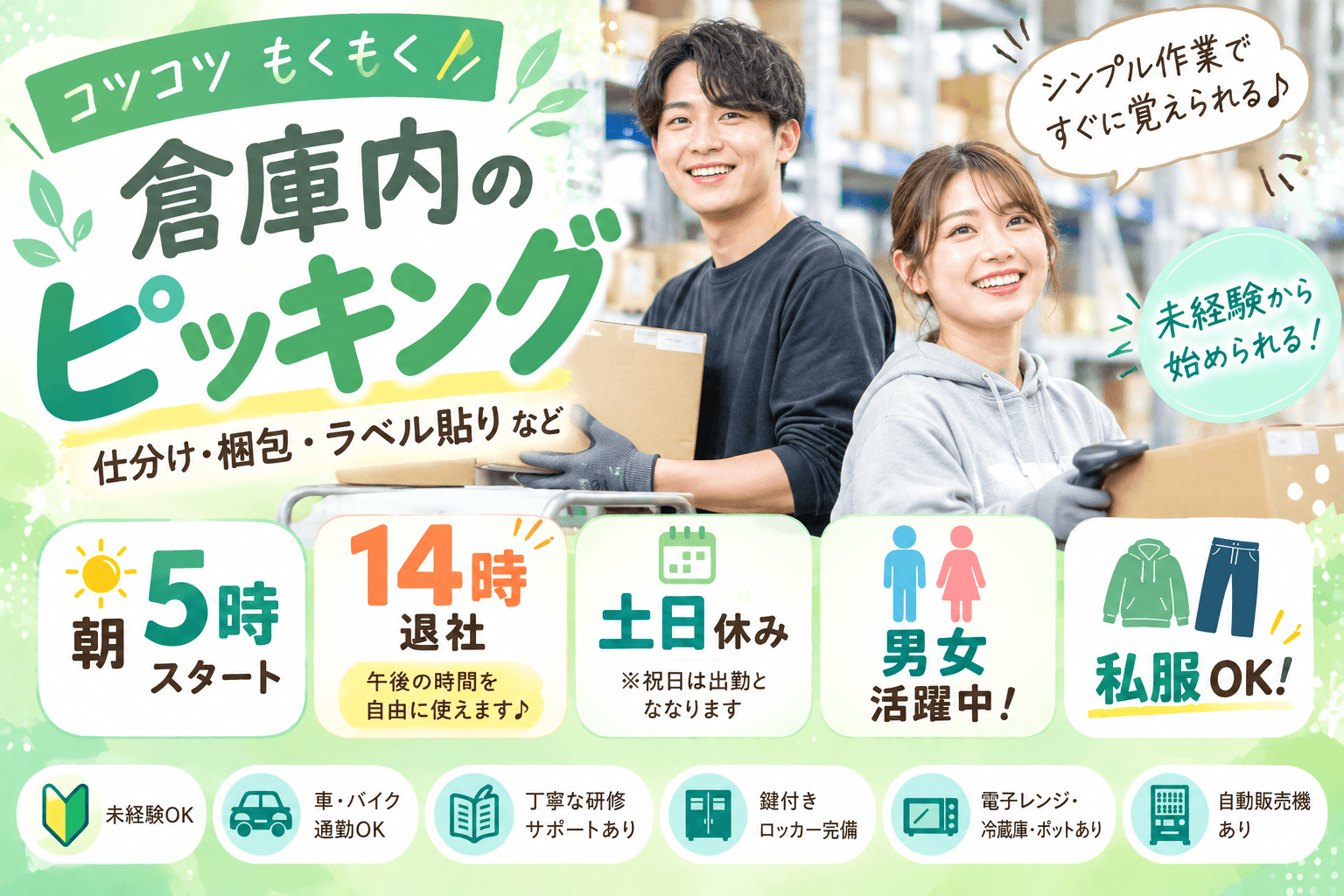 倉庫内でもくもくピッキング